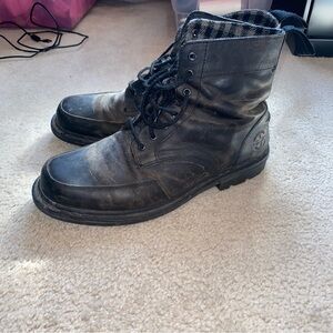 Dr martens black distressed leather boots